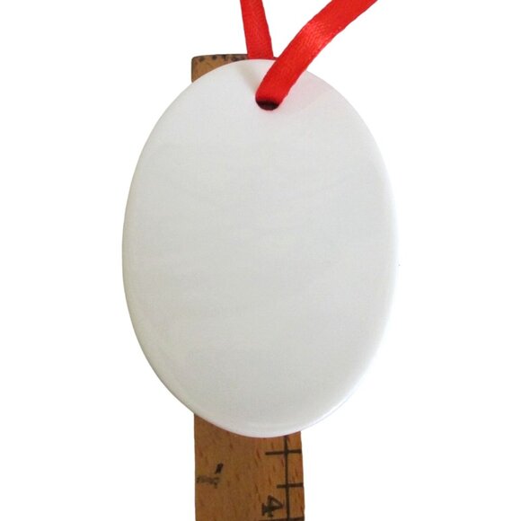 "I Know!" Ceramic Ornament - Text Design with Red Ribbon - Picture 2 of 2